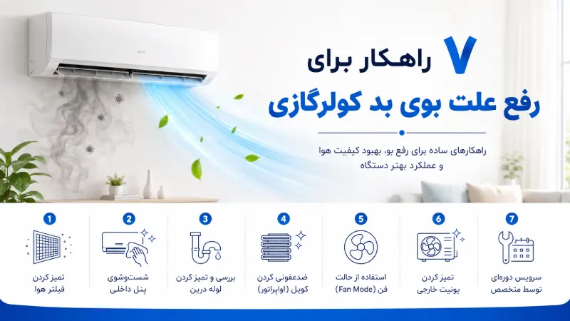 ۷ راهکار برای رفع علت بوی بد کولرگازی