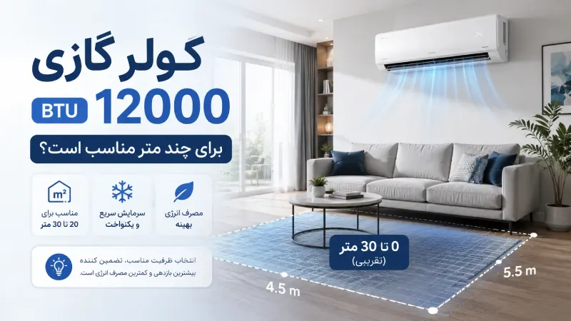 کولر گازی 12000 برای چند متر مناسب است؟