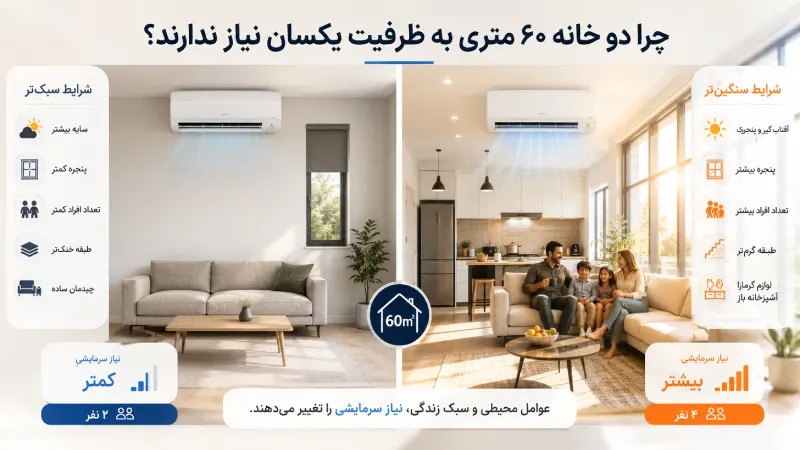 چرا دو خانه ۶۰ متری به ظرفیت یکسان نیاز ندارند؟